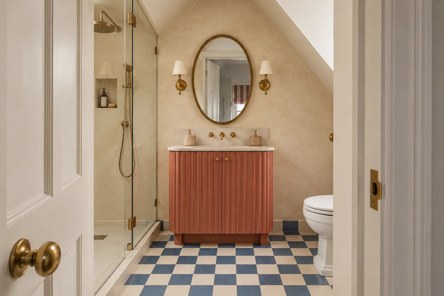 Family residence in Epsom Downs: The loft en-suite bathroom.