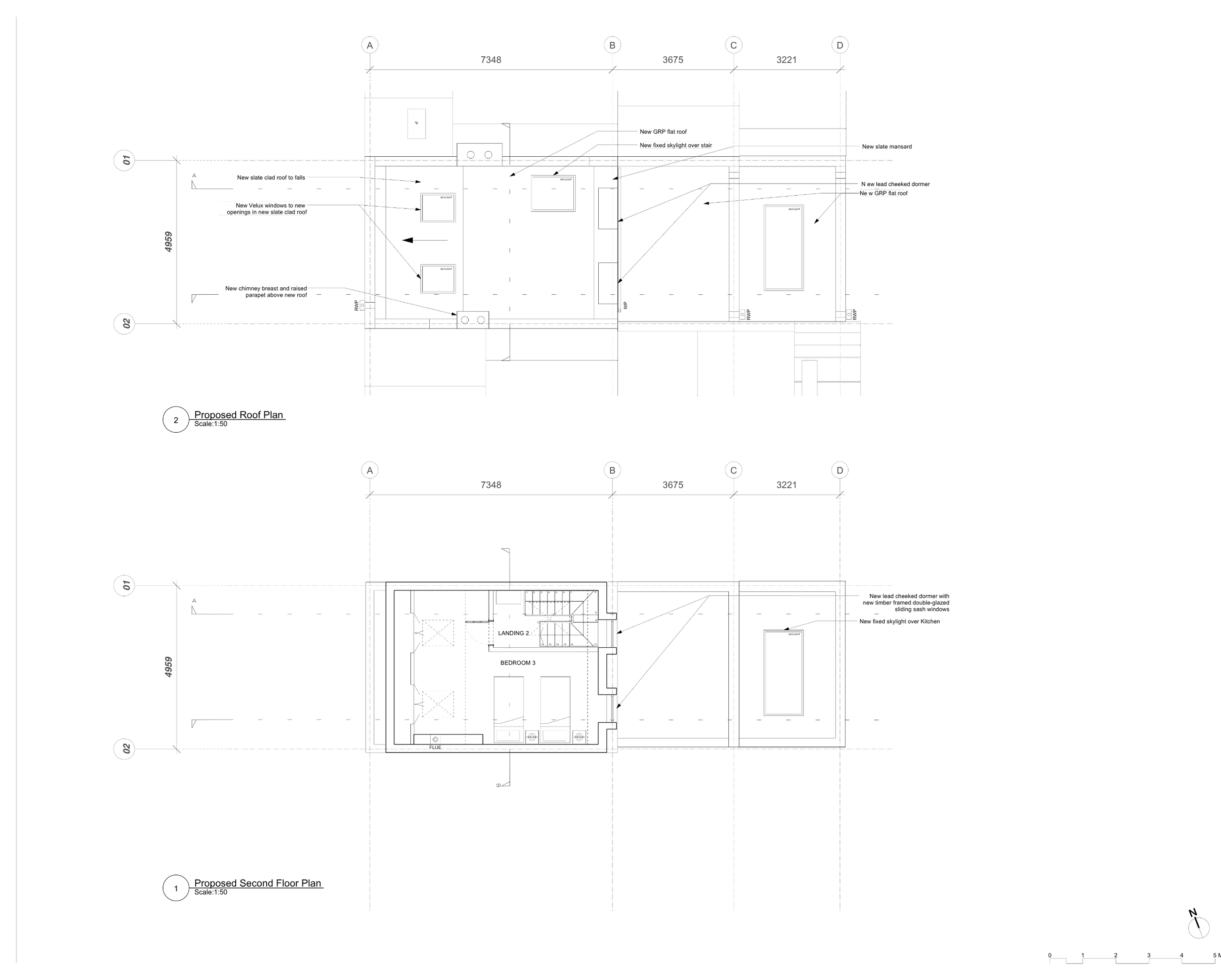Faroe Road: Proposed roof and second floor