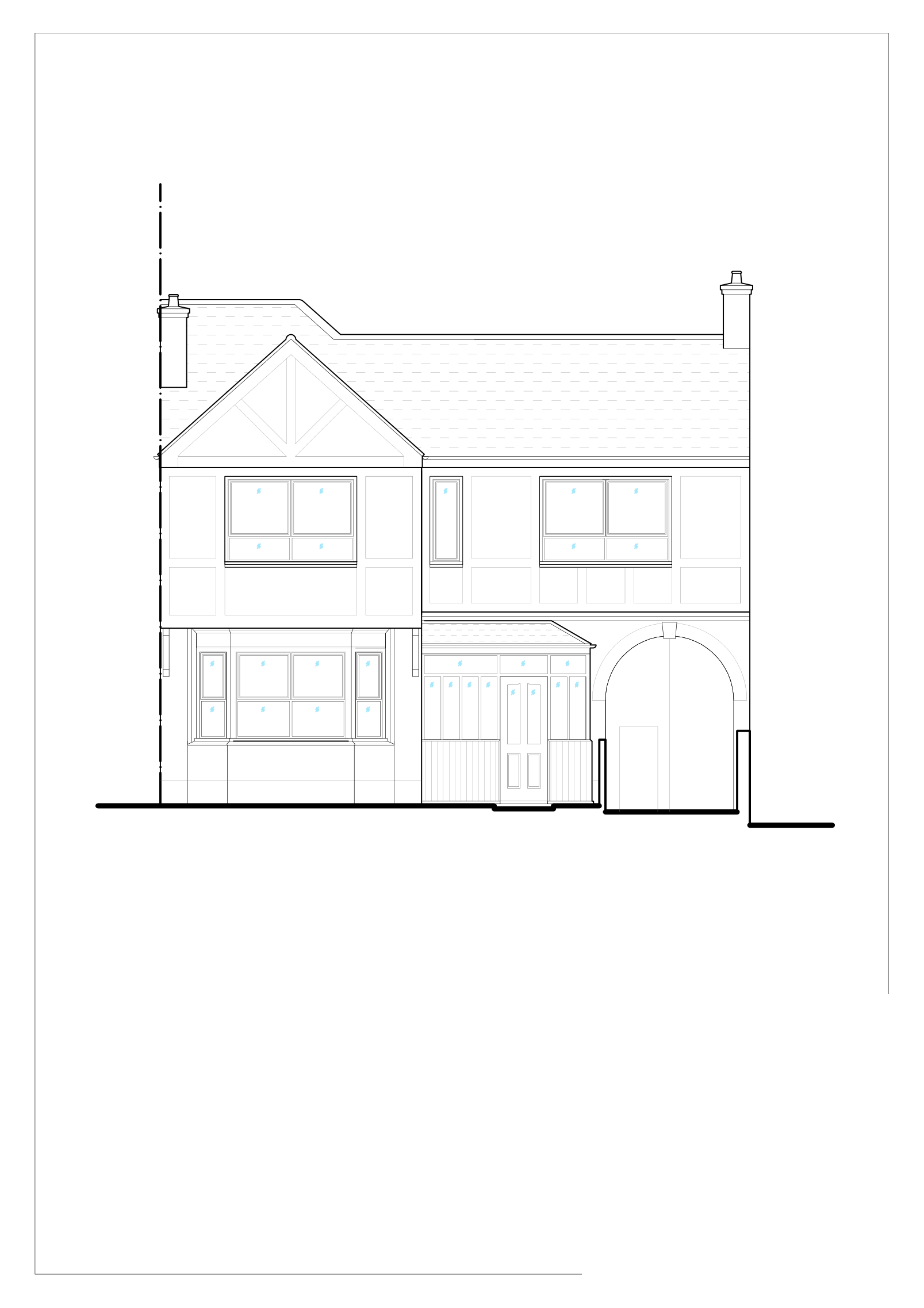 Queen Elizabeth: Existing front elevation