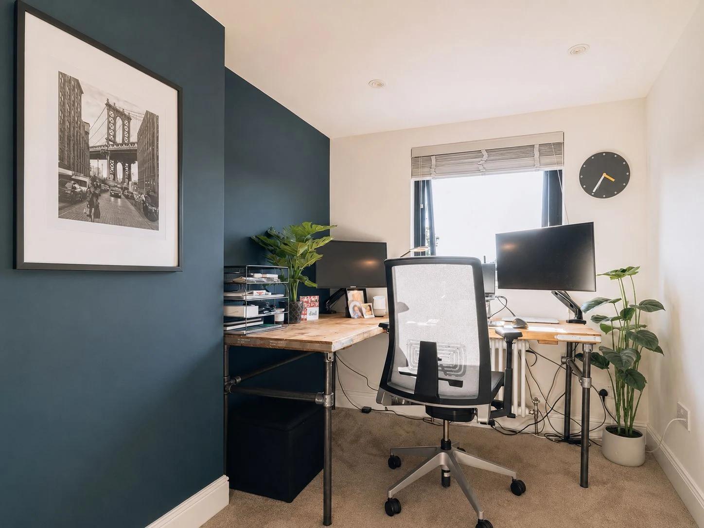 Cope Place: A home study with fitted desk and shelving.